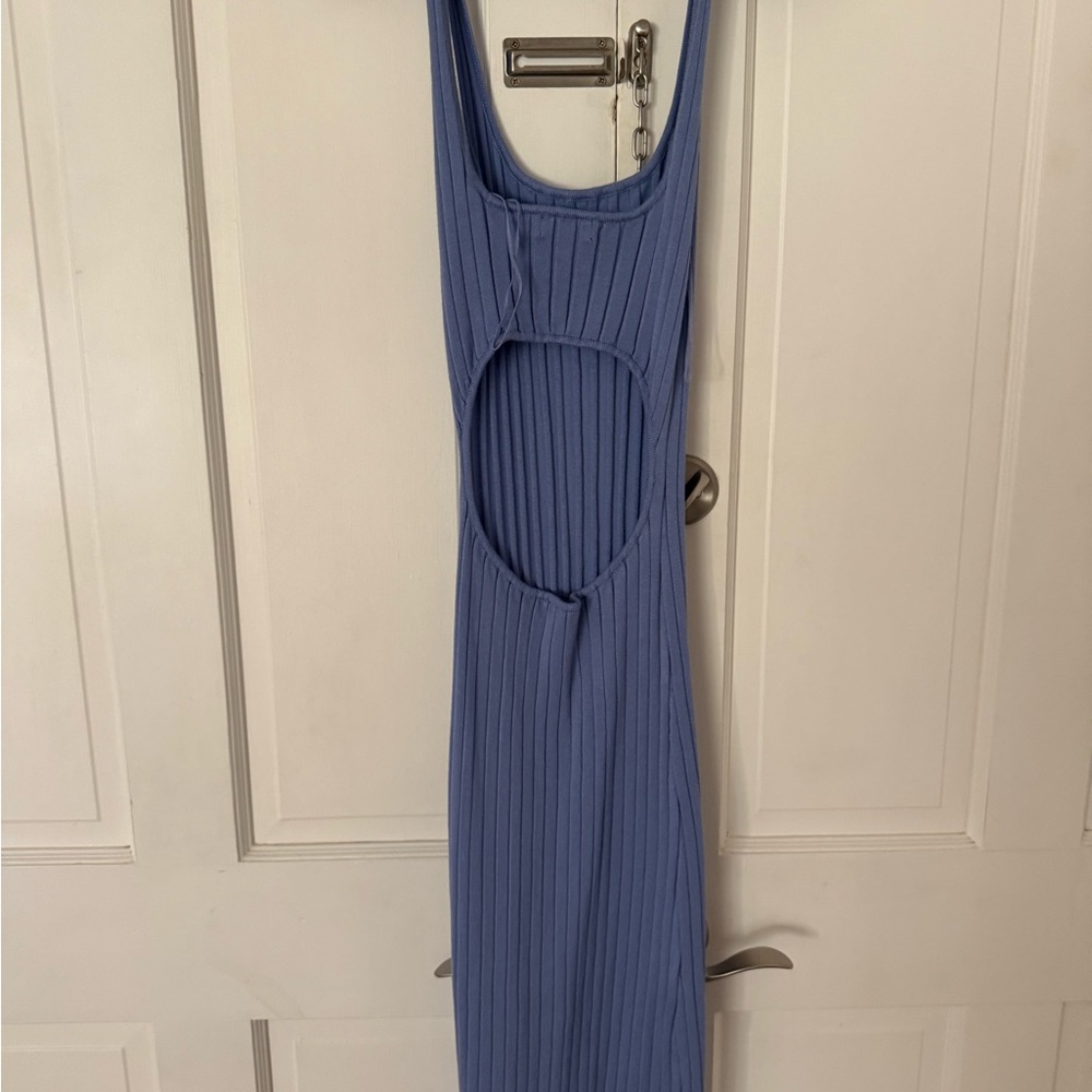 Glassons Ribbed Backless Blue Dress - Picture 2 of 2